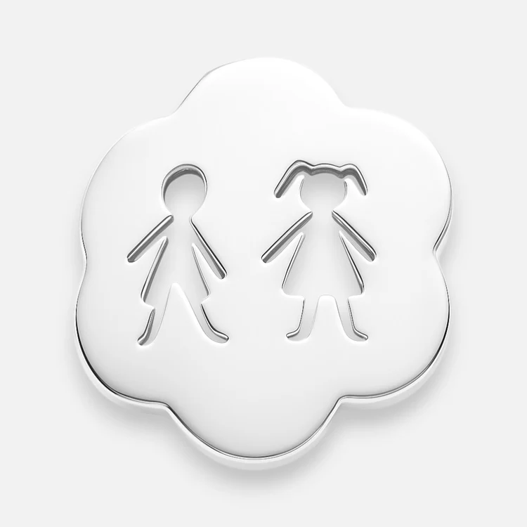 Colgante Flor Niño Niña Plata